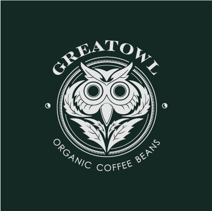 GreatOwl emblem logo white and green