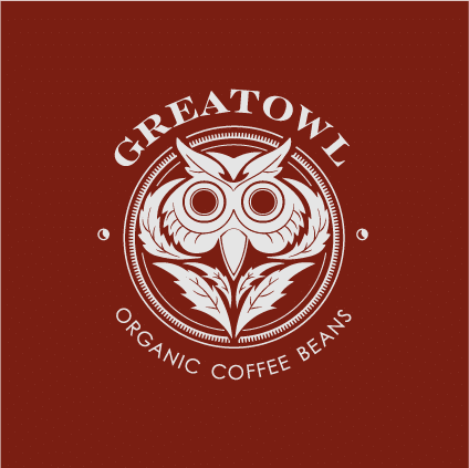 GreatOwl emblem logo white and red